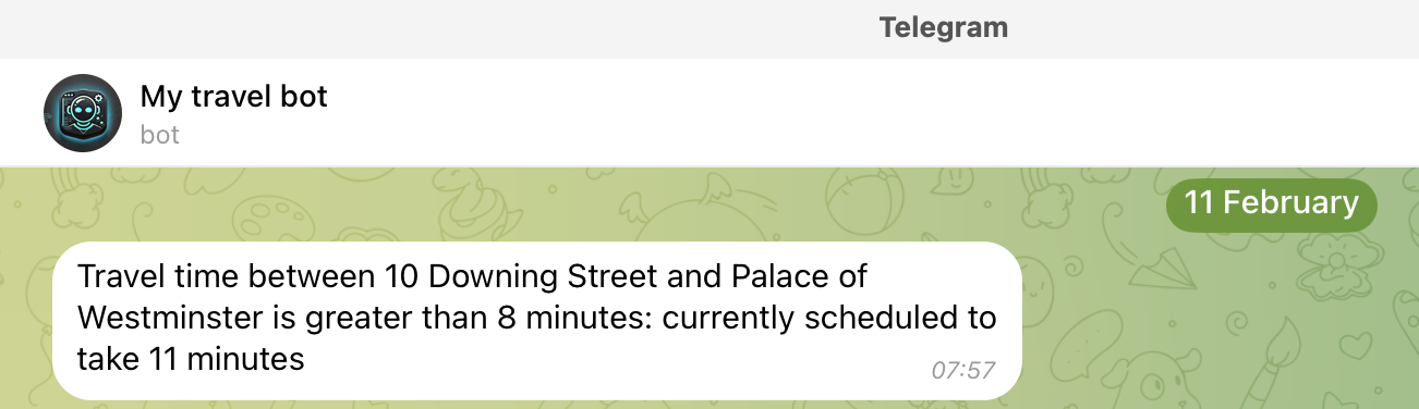 Screenshot of message sent from wayfarer